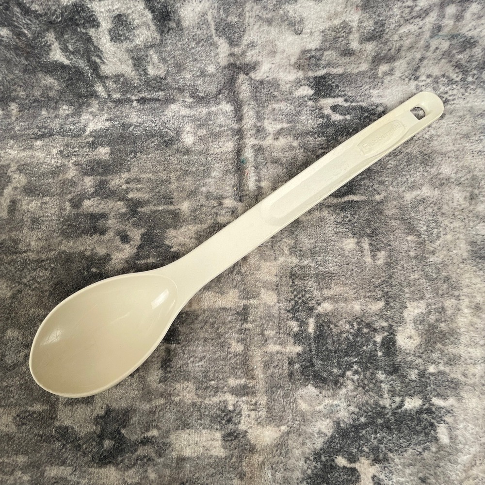 Vtg Rubbermaid  12" Stirring Spoon 1973 Solid Cream Kitchen Utensil‎ Retro
